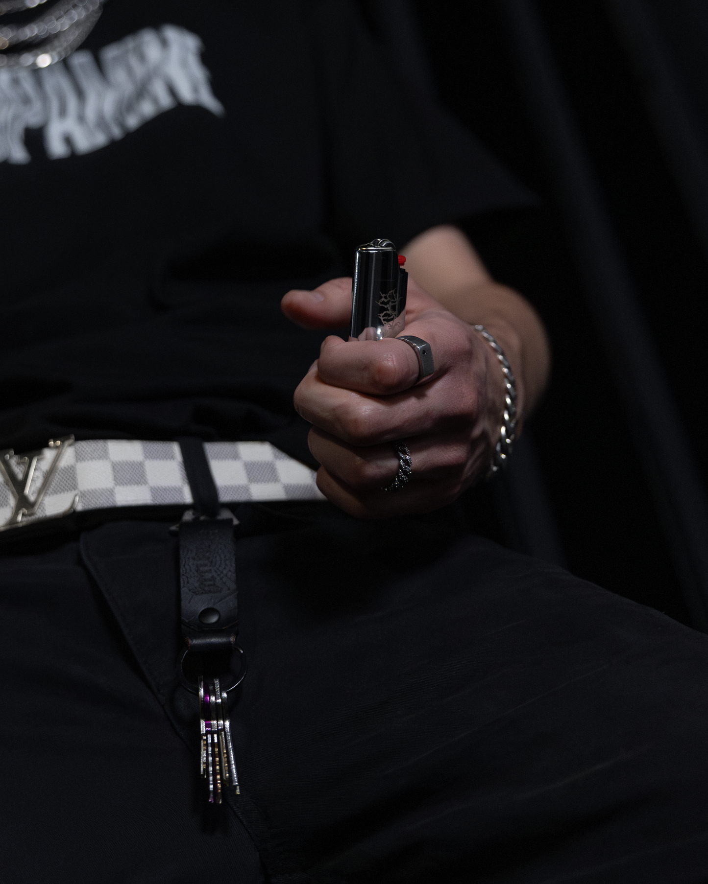 WEBBED LEATHER KEY CLIP